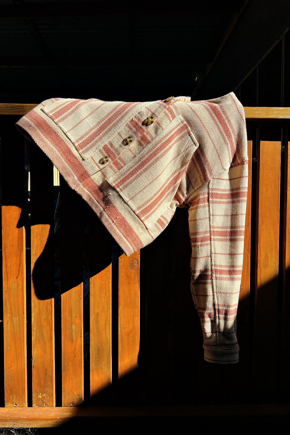 pink striped cotton handwoven jacket