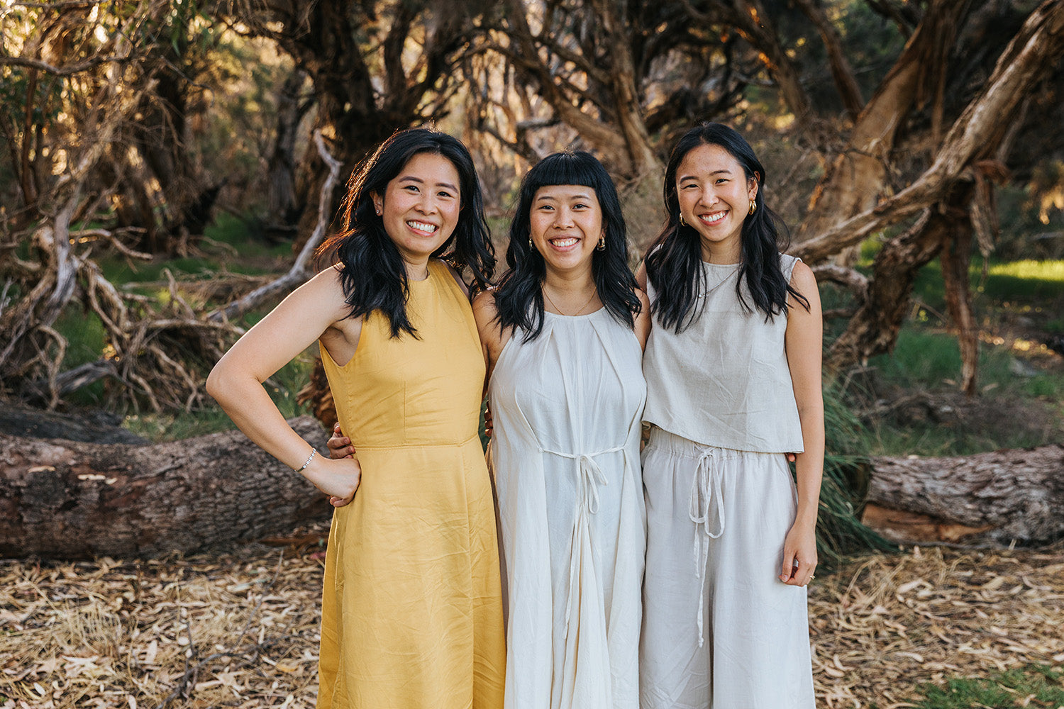 a picture of three women in nature - the sisters behind Rupahaus
