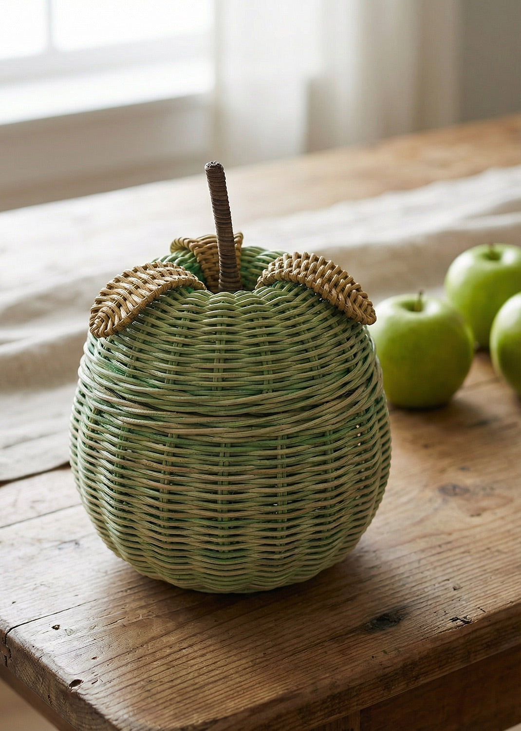 Handwoven Rattan Basket | Apple