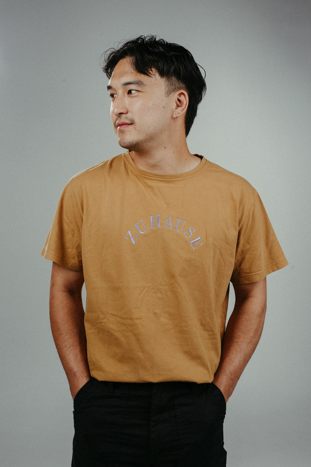 Oka Tee Embroidered | Saffron
