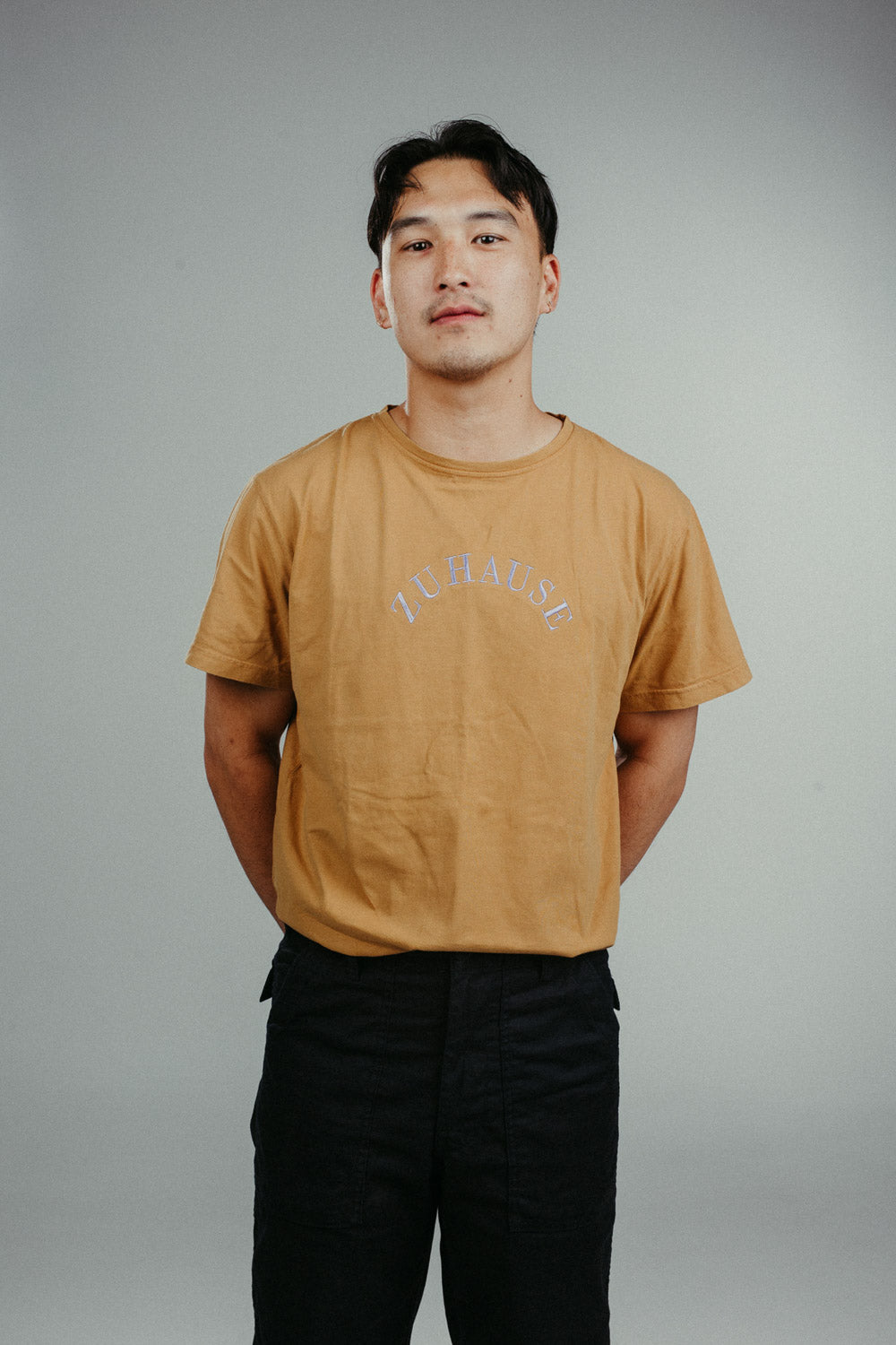 Oka Tee Embroidered | Saffron