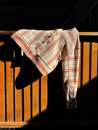 pink striped cotton handwoven jacket
