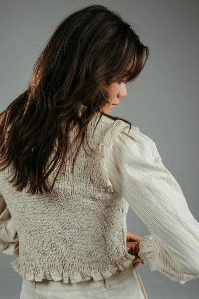 Tori Shirred Top | Pepper