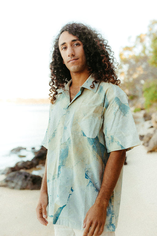 Alba Batik Camp Shirt | Seafoam