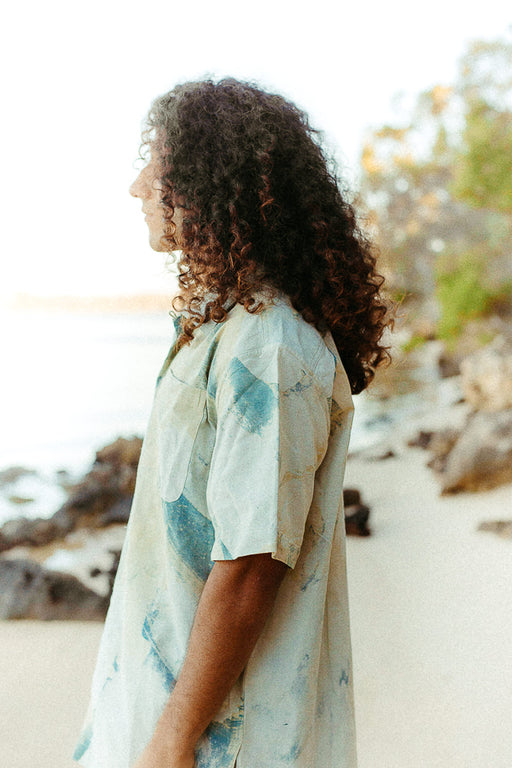 Alba Batik Camp Shirt | Seafoam