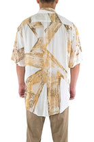 Men's handpainted short sleeved batik shirt, ethically handwoven and naturally handdyed, RUPAHAUS