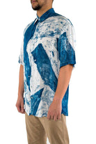 Men's handpainted short sleeved batik shirt, ethically handwoven and naturally handdyed, RUPAHAUS