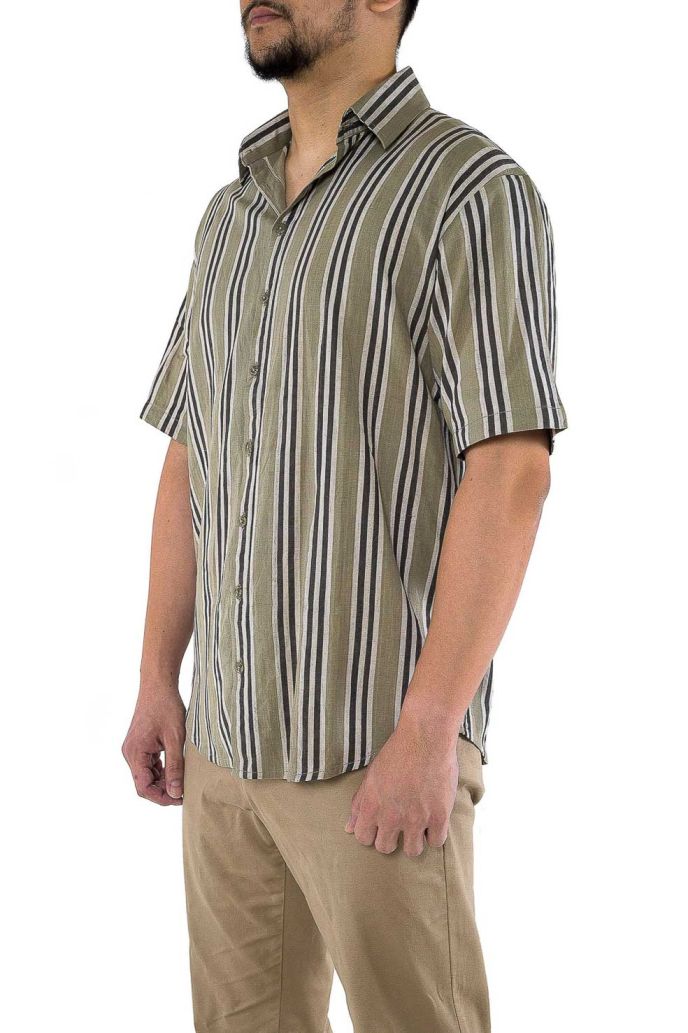 Men's short sleeved cotton shirt, ethically handwoven and naturally handdyed, RUPAHAUS