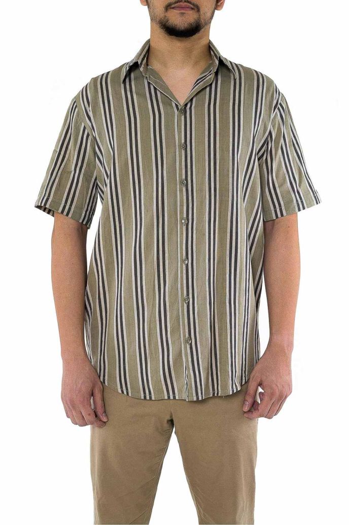 Men's short sleeved cotton shirt, ethically handwoven and naturally handdyed, RUPAHAUS
