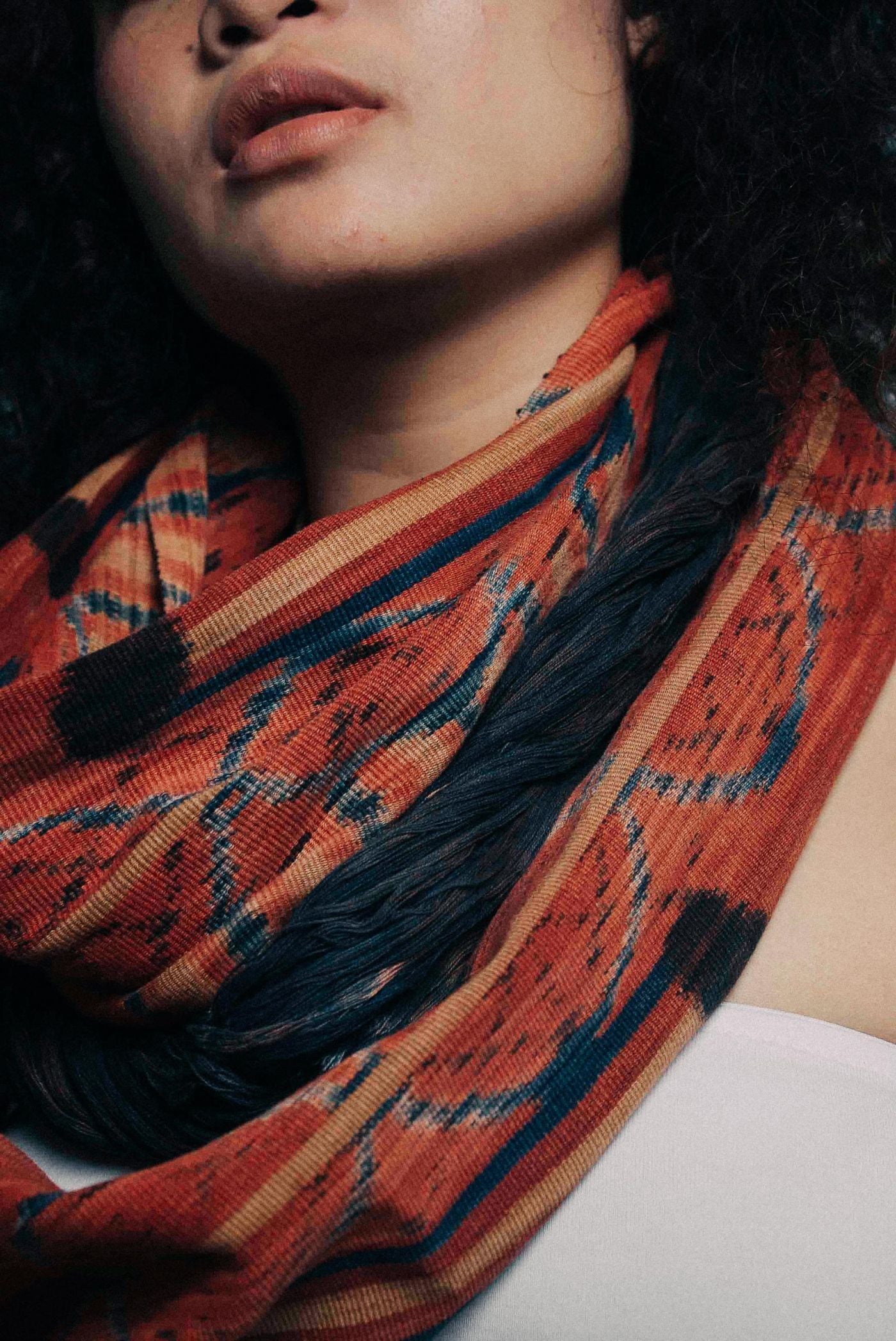 Handwoven Ikat scarf, ethically handmade and naturally handdyed, RUPAHAUS