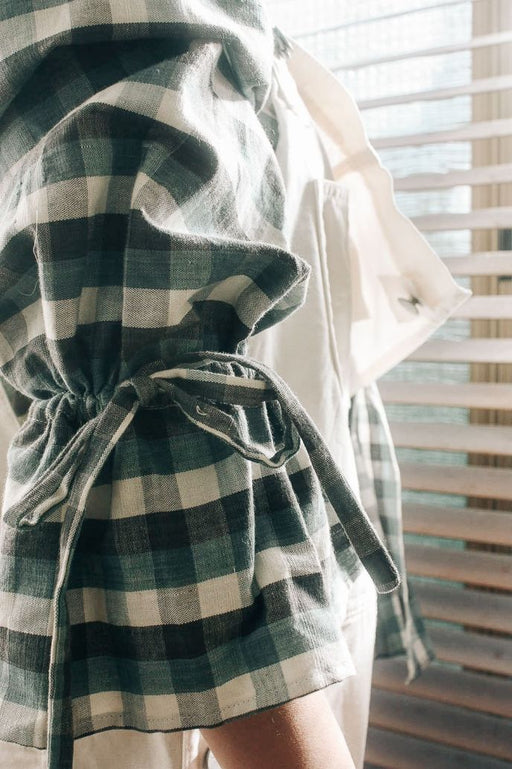 Titienne Wrap Blouse | Pine Gingham